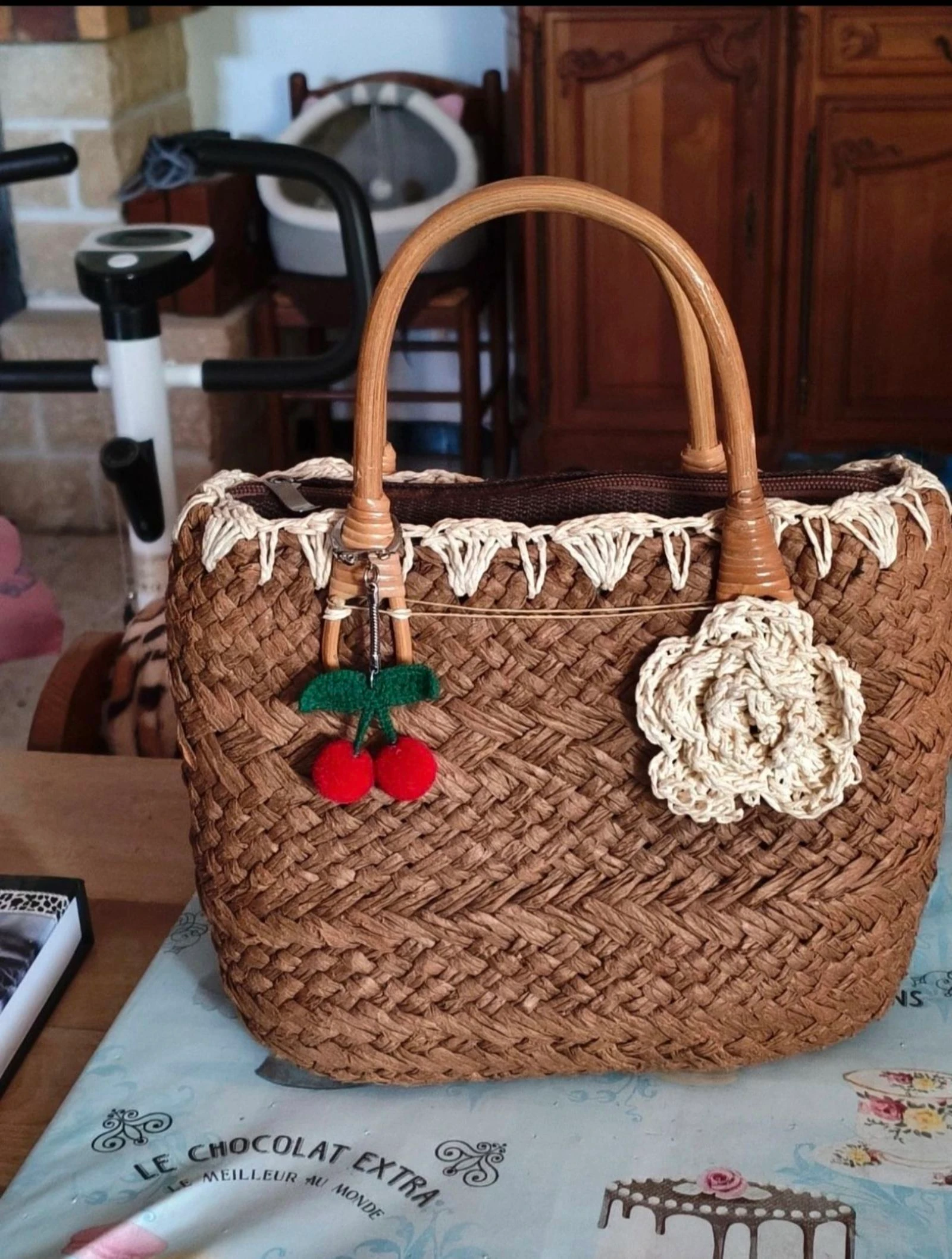 Bolsa de mão de vime vintage TBE – photo 3